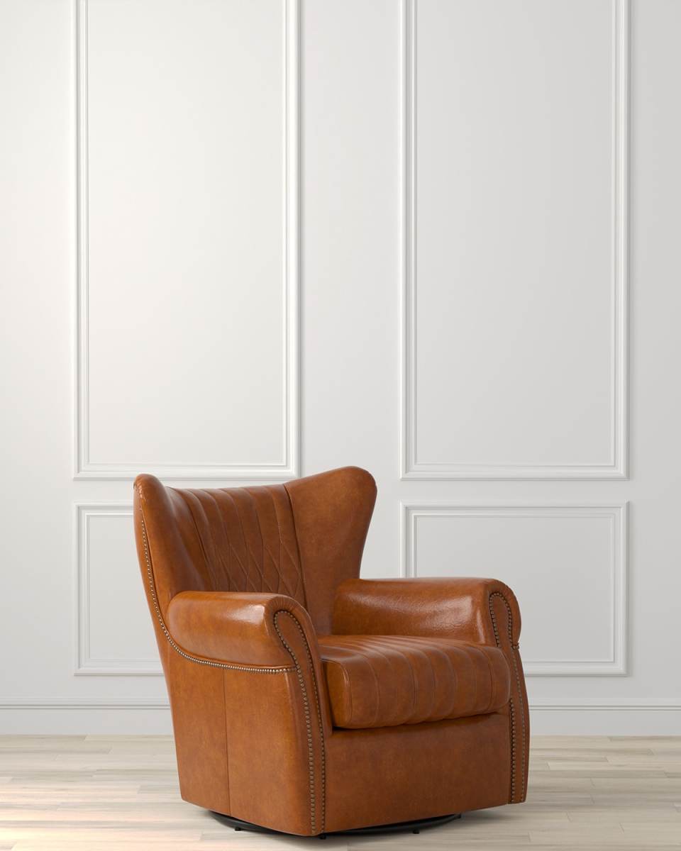 Bugatti Leather Swivel Chair