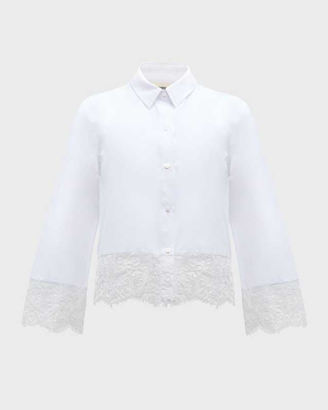 Levo Lace-Trim Cropped Shirt