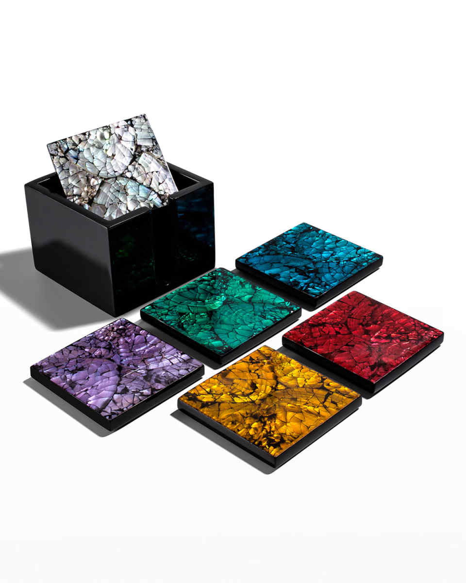 Mother of Pearl Coasters Set