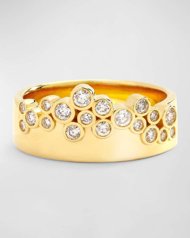 18K Yellow Gold Cosmic Band with Diamonds, Size