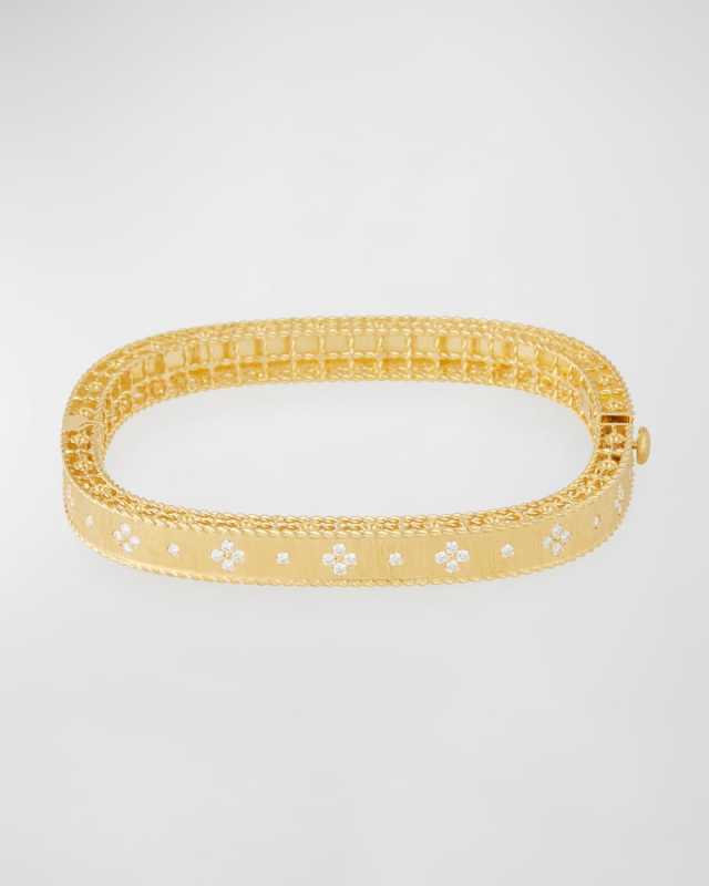 Princess 18K Narrow Diamond Bangle