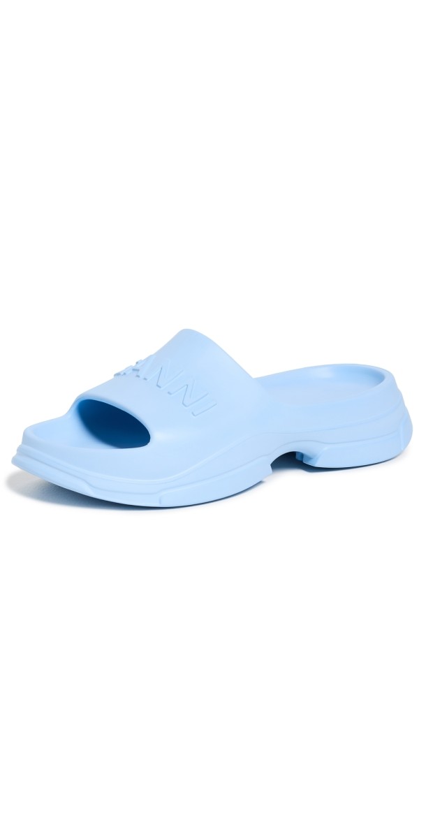 GANNI Lightweight Pool Slides Baby Blue