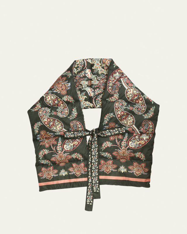 Paisley Quilted Wool-Blend Scarf