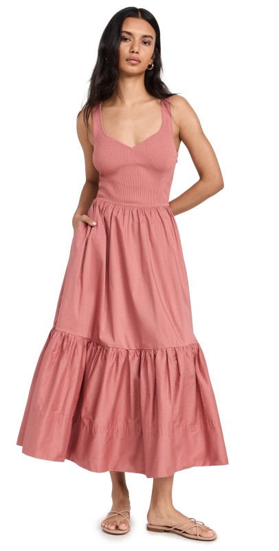 Tanya Taylor Josephina Dress Cool Rose