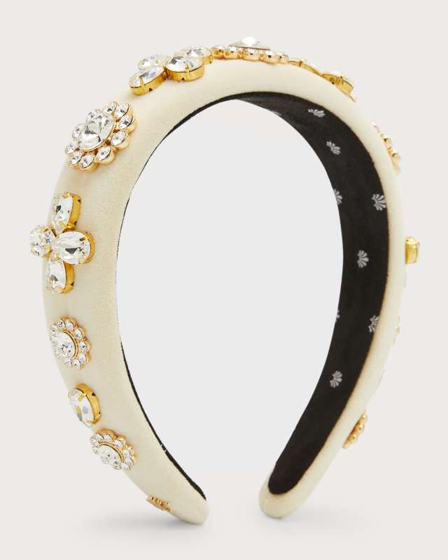 Crystal Embellished Padded Velvet Headband