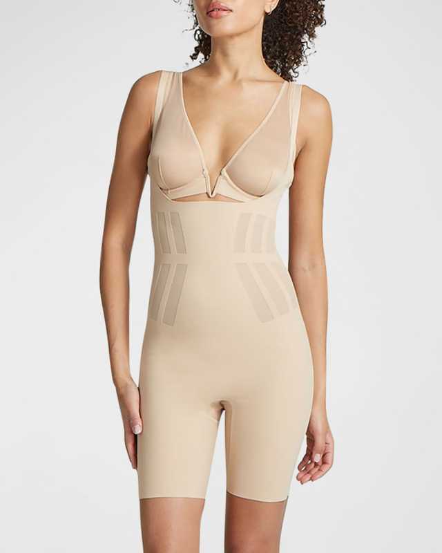Luxe Control Open-Bust Microfiber Bodysuit