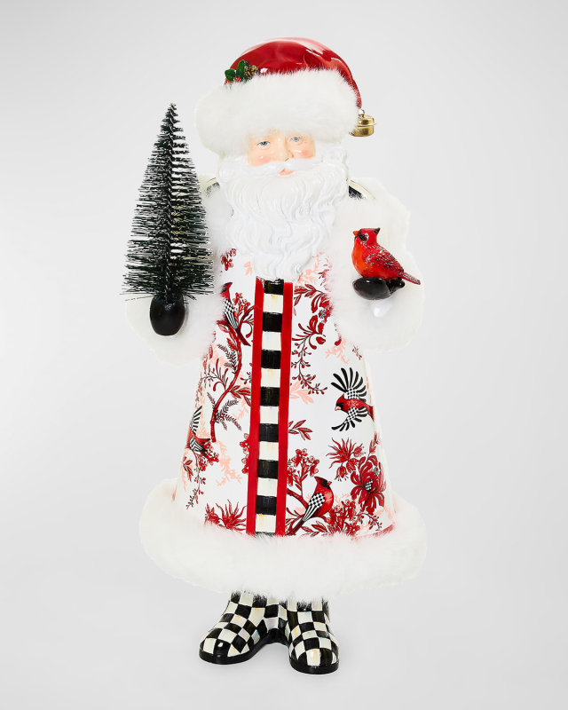 Cardinal Toile Santa Christmas Decor