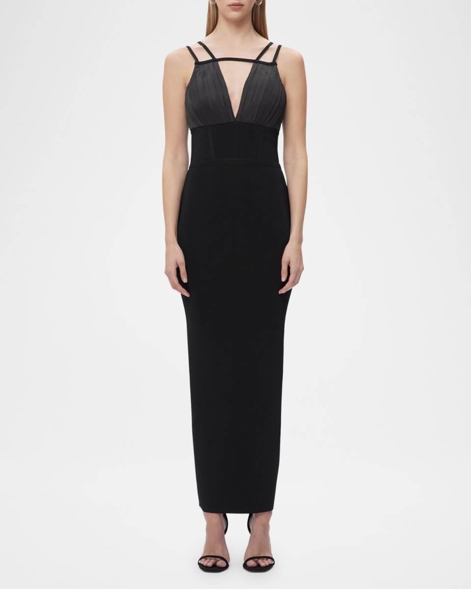 Jocelyn Pleated Strappy Bandage Gown