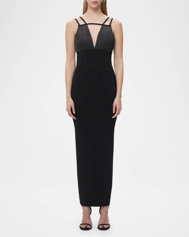 Jocelyn Pleated Strappy Bandage Gown