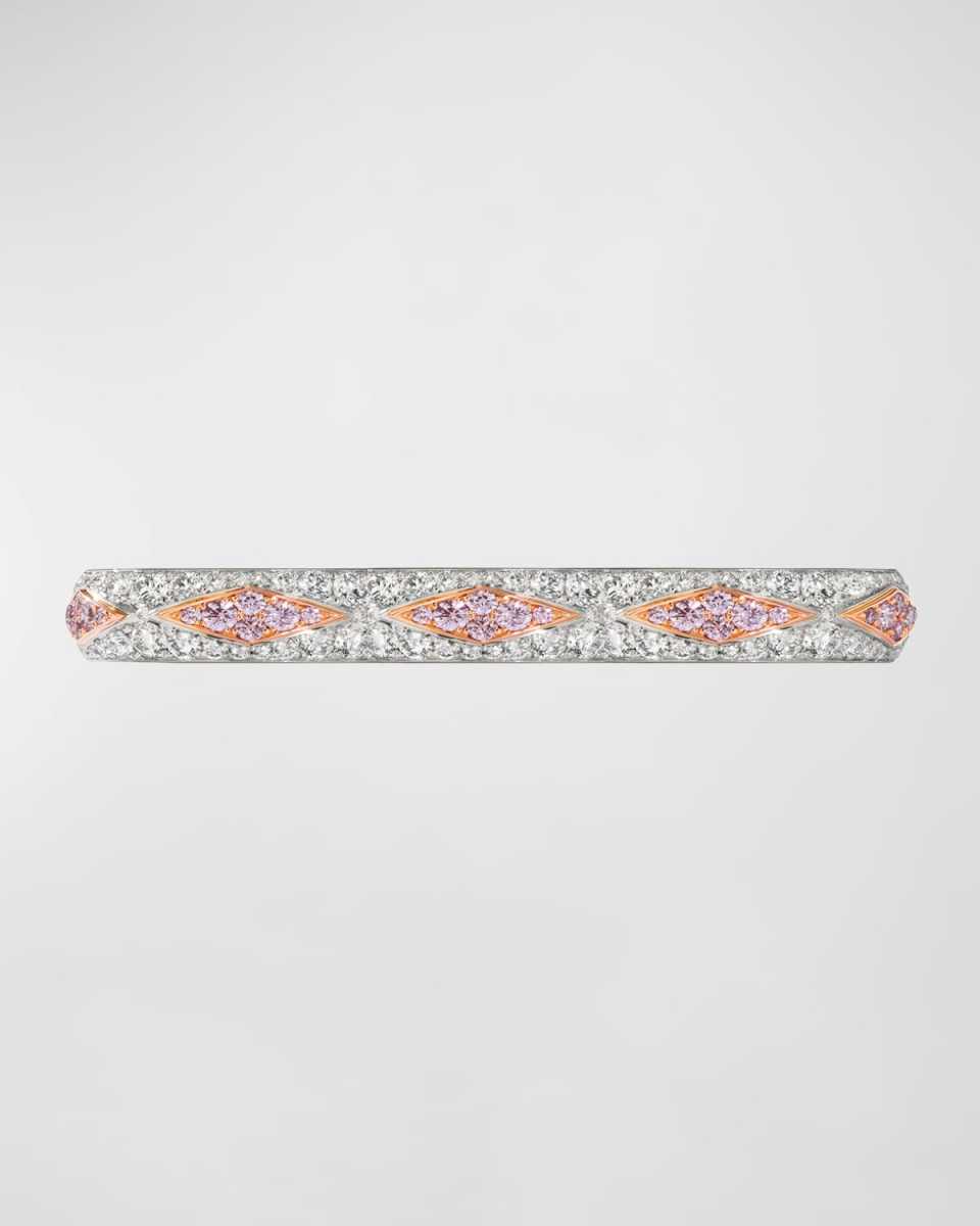 Argyle Motif Pink and White Diamond Bracelet