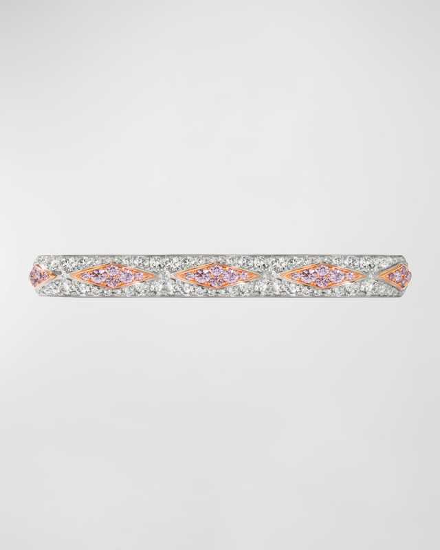 Argyle Motif Pink and White Diamond Bracelet