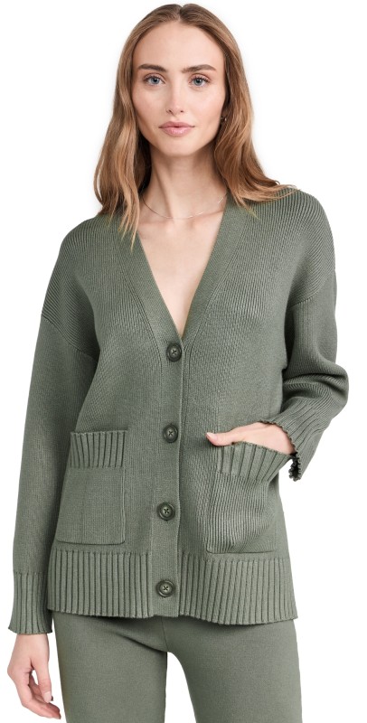 Splendid Splendid x Cella Jane Button Front Cardigan Olive