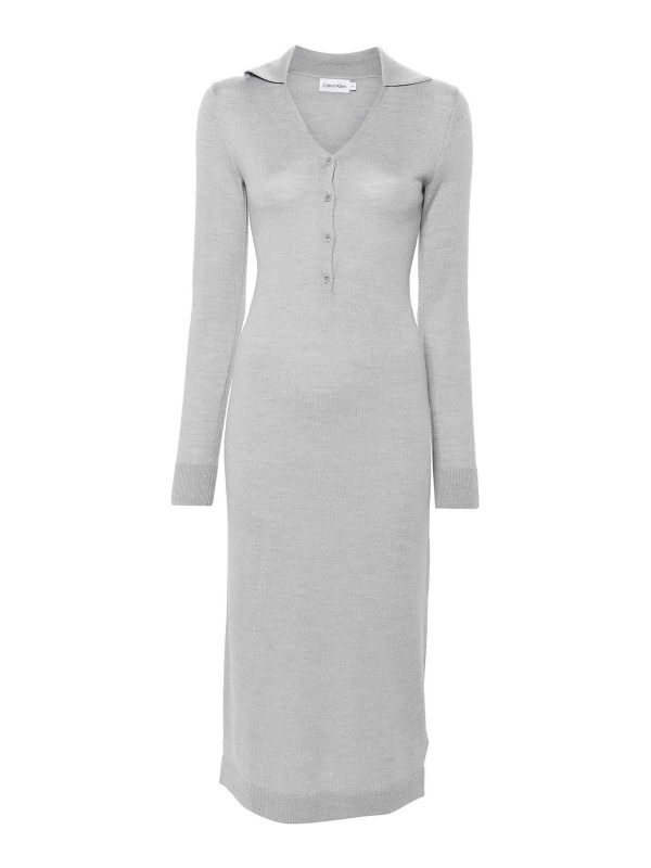 Calvin Klein Robe Au Genou - Gris