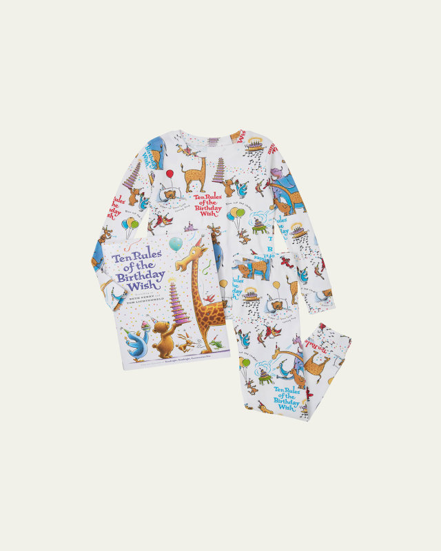 Kid's 10 Rules Of The Birthday Wish Pajama Book Set, Size 2-