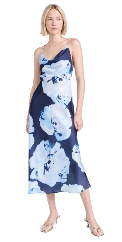 Ramy Brook Printed Averi Dresspring Navy Watercolor Bloom