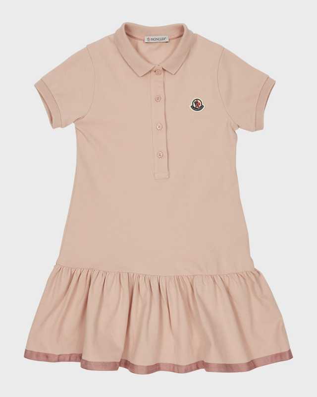 Girl's Logo Patch Polo Dress, Size 8-14