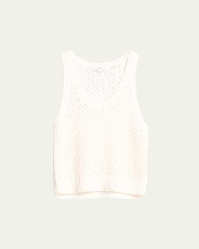 Mesh Stitch V-Neck Tank Top