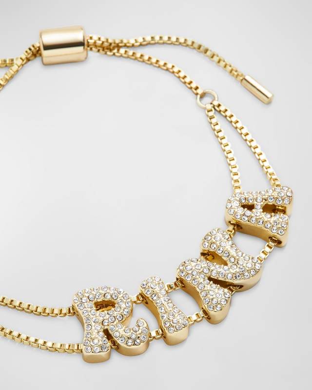 Retro Custom Slider Crystal Letter Bracelet