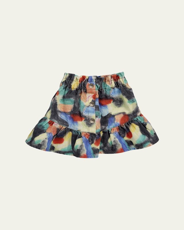 Girls Fantasy World Button-Front Ruffle Skirt, Size