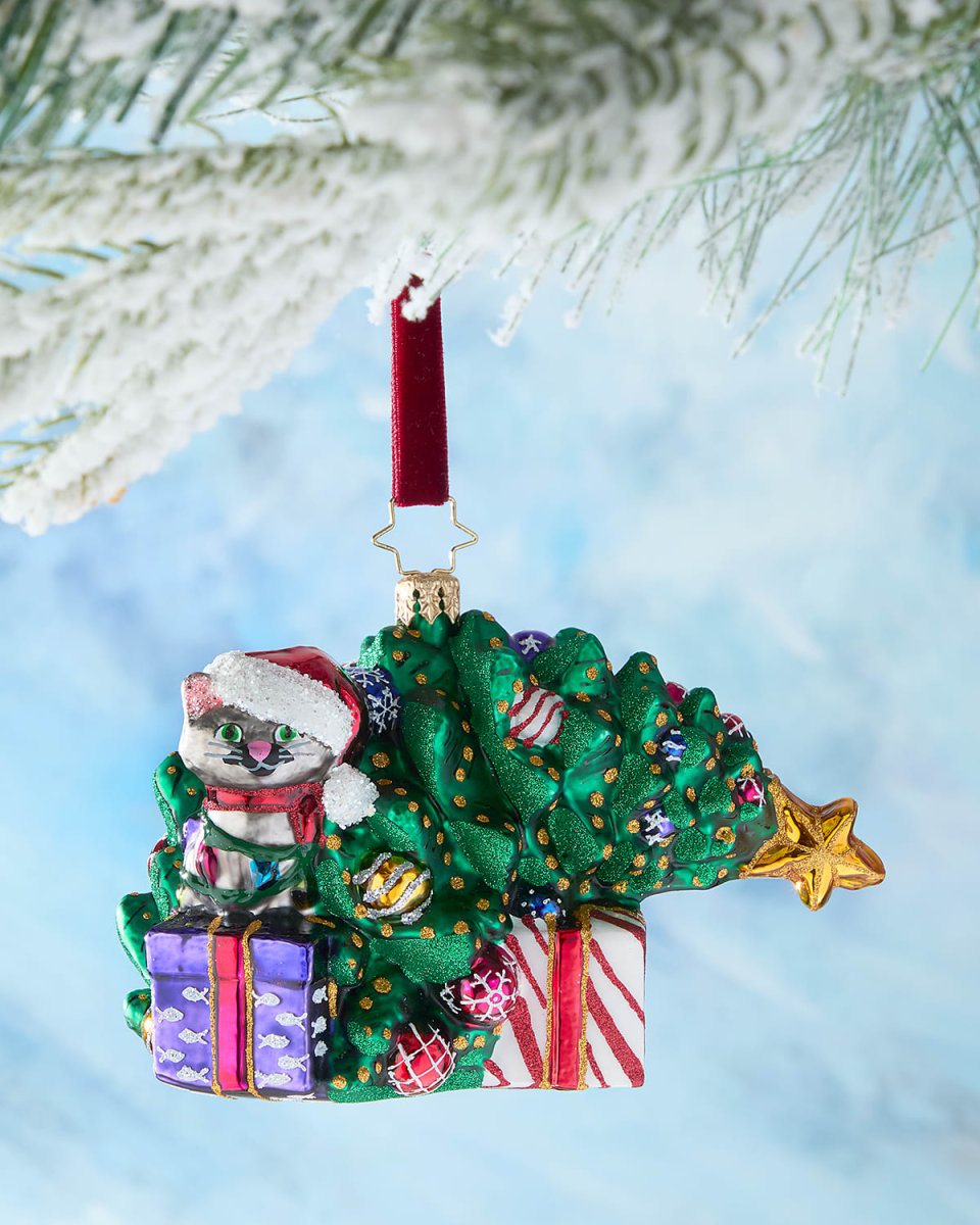 Festive Feline Fiasco Christmas Ornament