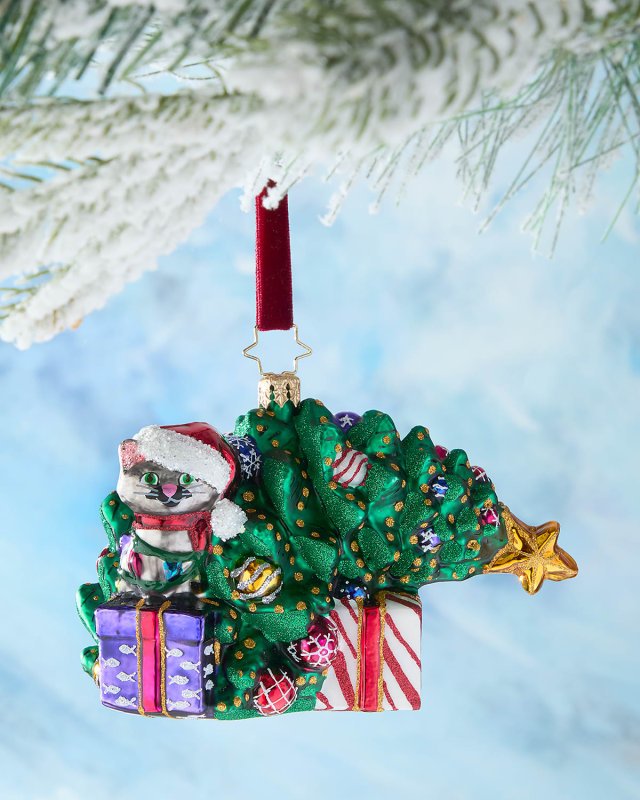 Festive Feline Fiasco Christmas Ornament