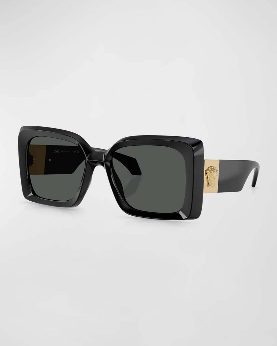 Medusa Plaque Oversized Square Sunglasses