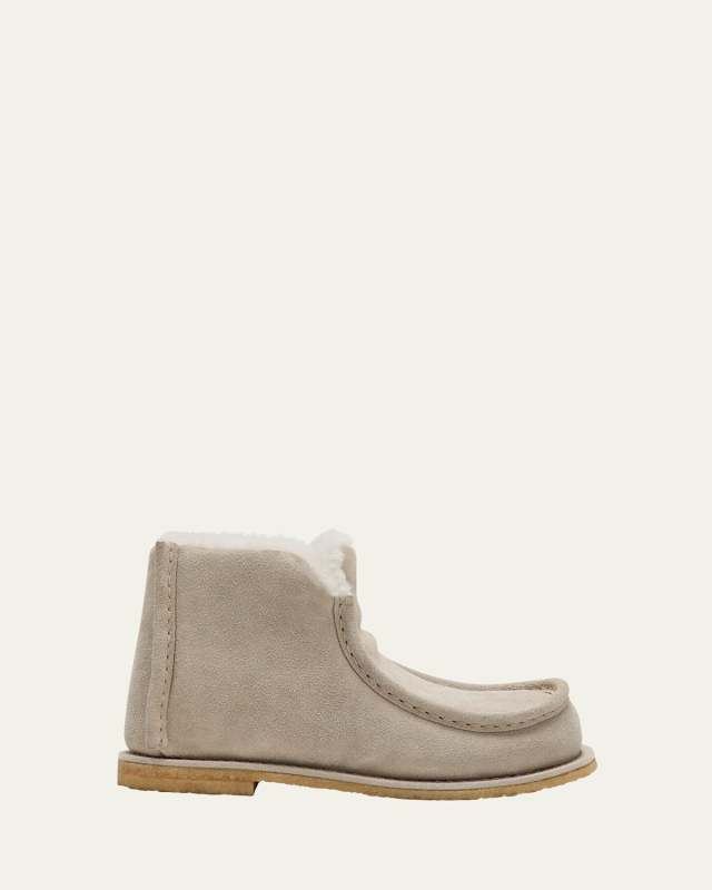 Suede Shearling Ankle Boots