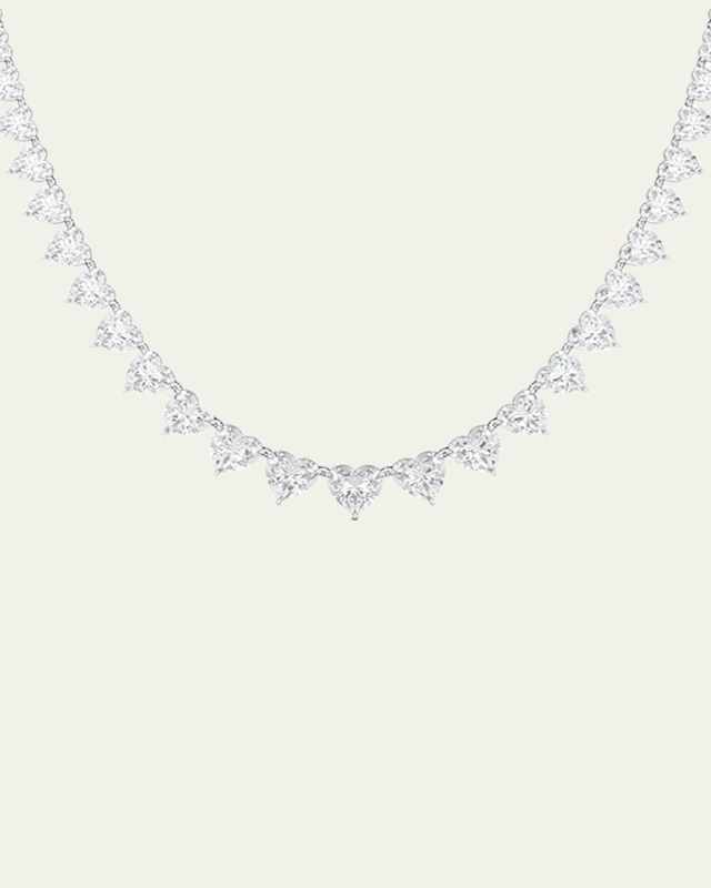 18K Graduated Heart Shape Lab Grown Diamond Necklace