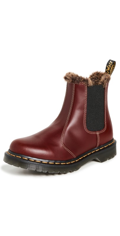 Dr. Martens 2976 Leonore Faux Fur Lined Chelsea Boots Brown
