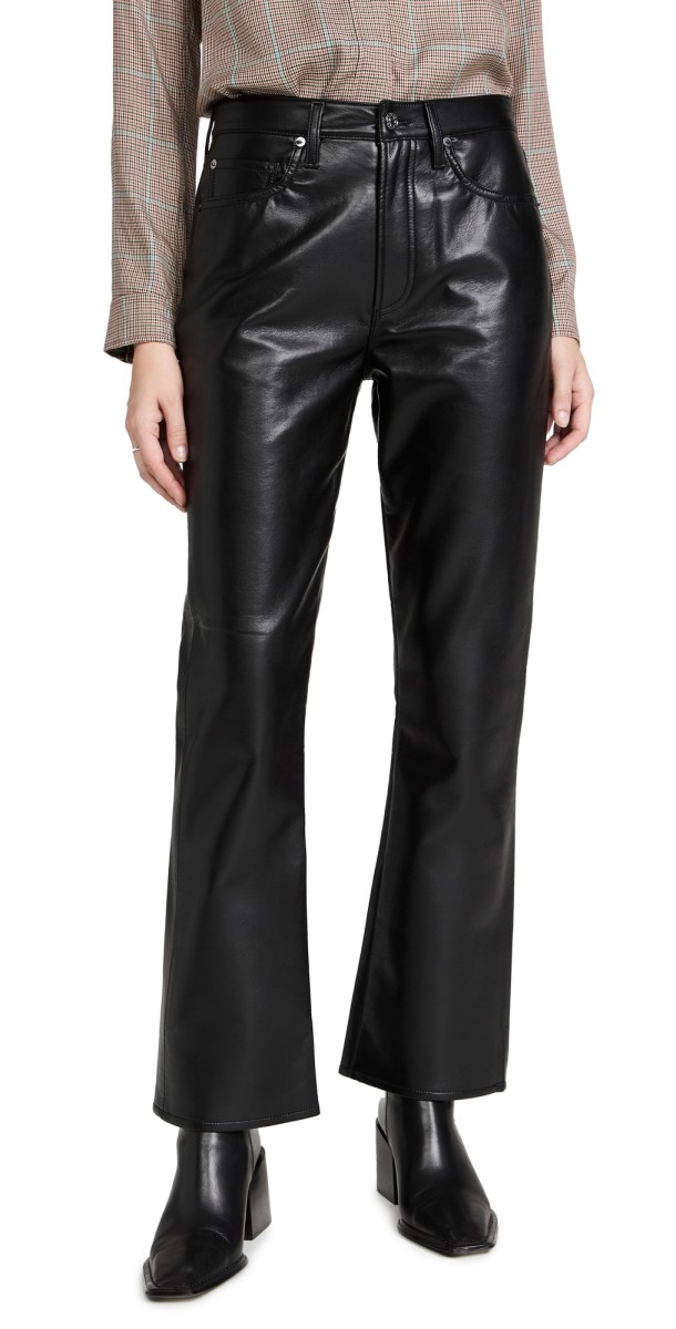 AGOLDE Recycled Leather Mid Rise Relaxed Boot Pants Detox