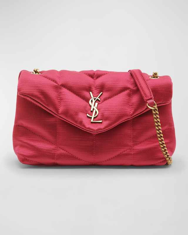 Lou Puffer Toy YSL Crossbody Bag in Quilted Satin