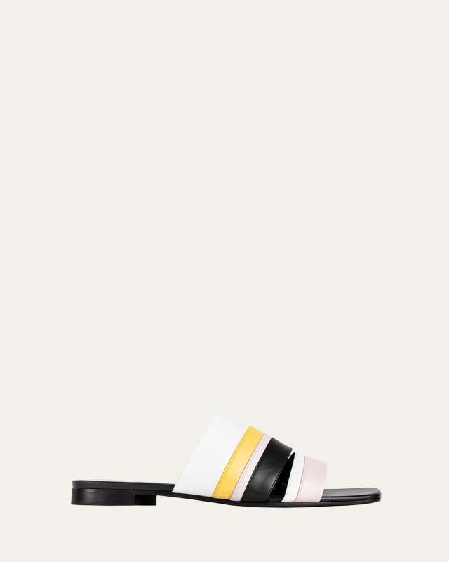 Alpha Capri Colorblock Flat Slide Sandals