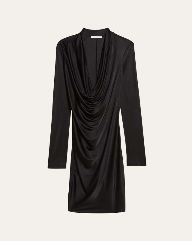 Liquid Jersey Cowl-Neck Dress