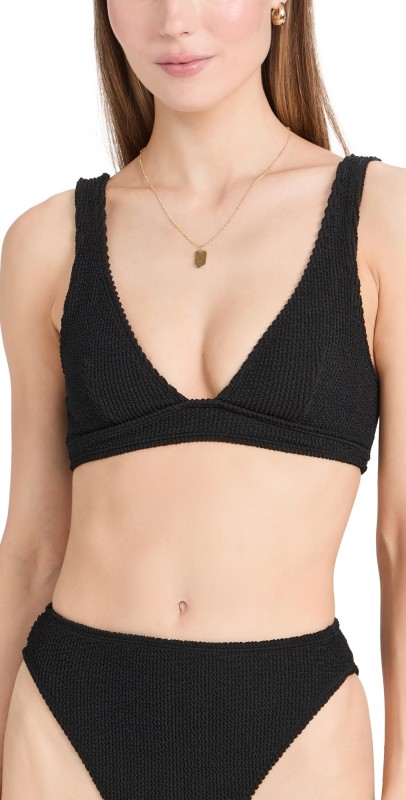 Good American Always Fits Support Swim Bikini Top Black001