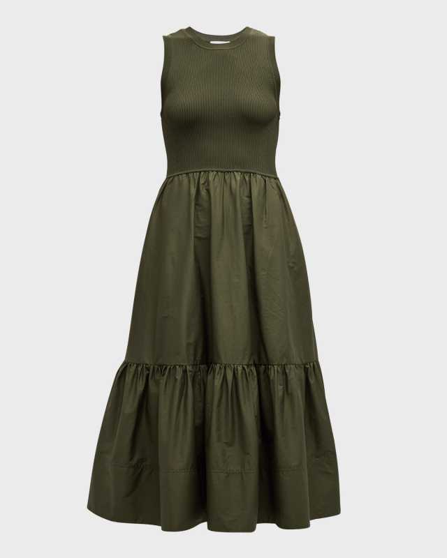 Josephina Crewneck Sleeveless Midi Dress