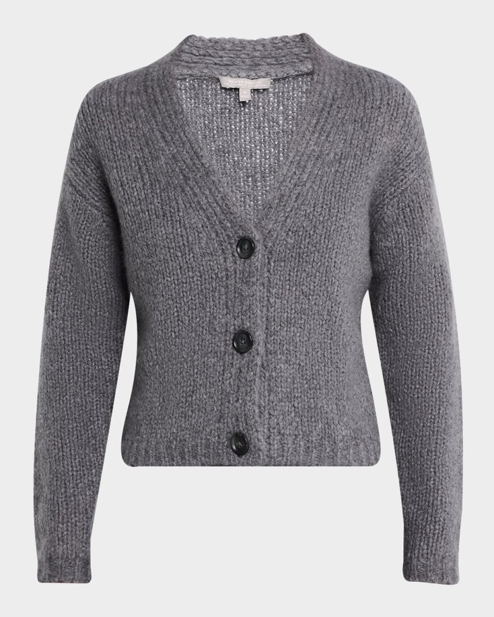 Cashmere-Silk Chunky Boucle Cardigan