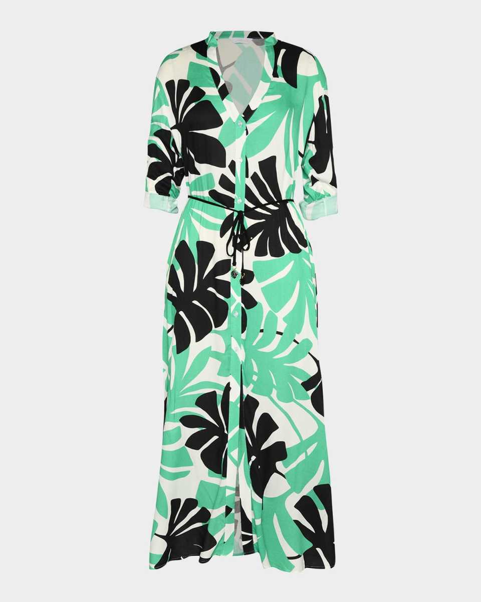 Monstera Maxi Shirtdress
