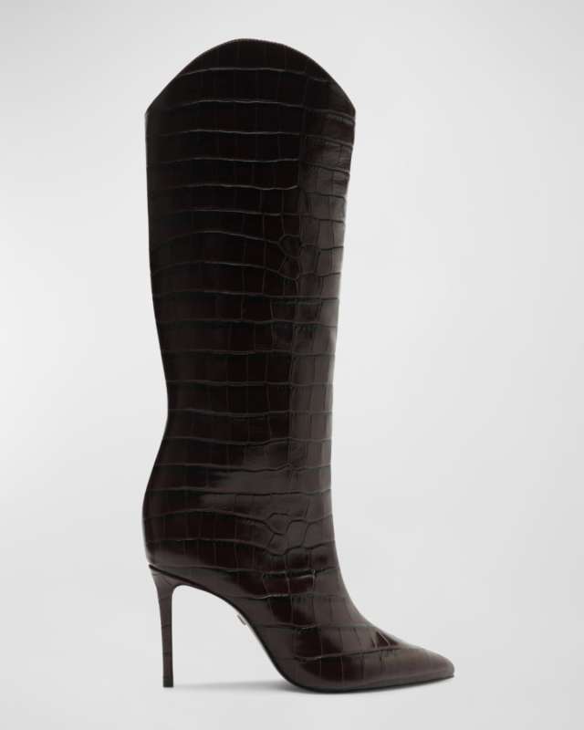 Maryana Croco Stiletto Tall Boots