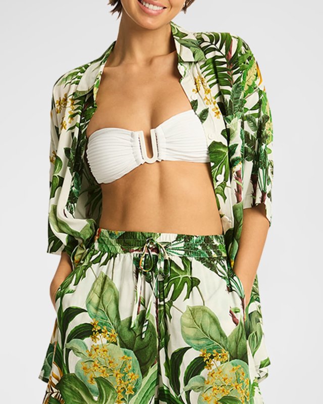 Lotus Aloha Button-Front Shirt