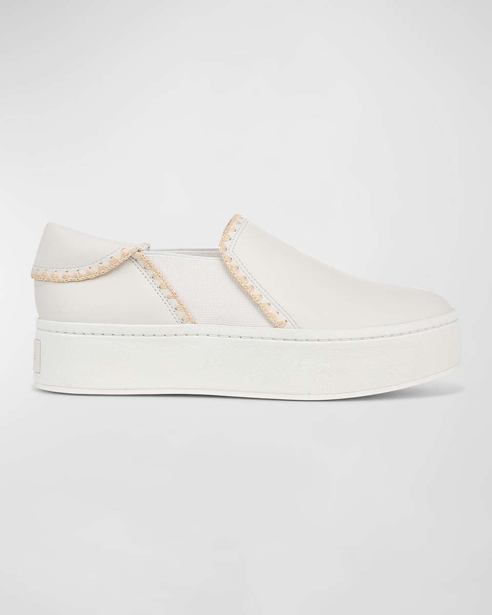 Warren Raffia Topstitch Platform Sneakers