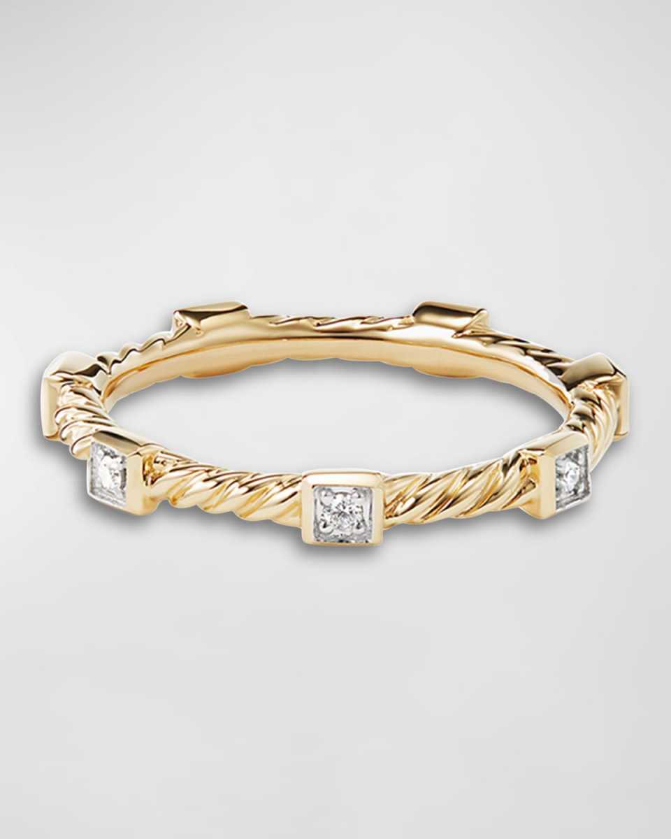 Cable Collectibles 18K Diamond Stacking Ring, Size 9