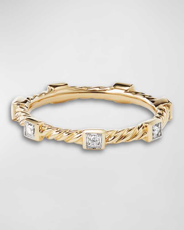 Cable Collectibles 18K Diamond Stacking Ring, Size 9