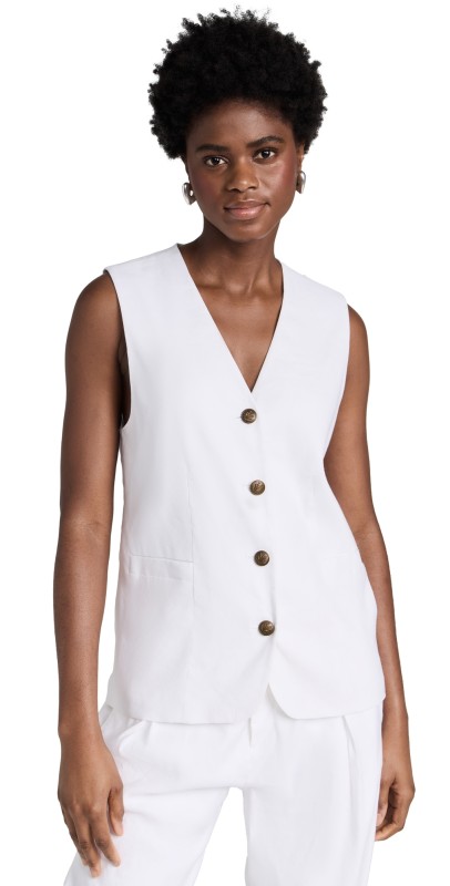 rag & bone Charlotte Linen Vest White