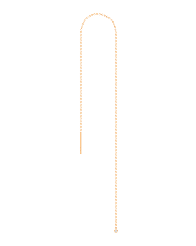 Single Threader 14k Diamond Earring, 4"L