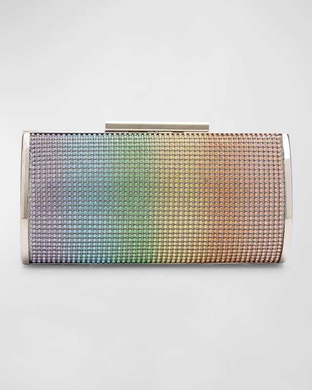 Rainbow Crystal Evening Clutch Bag
