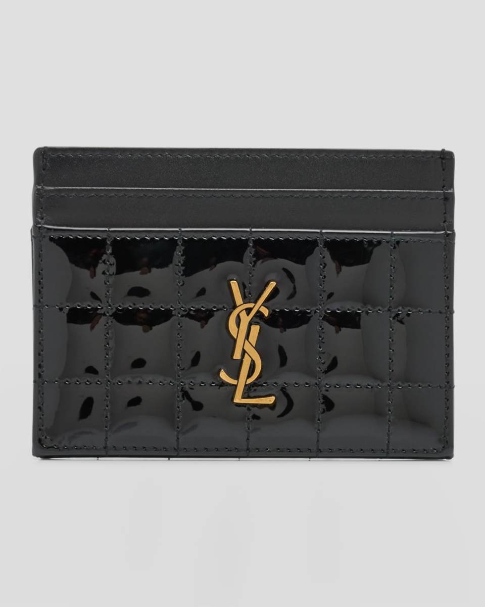 Cassandre YSL Card Case in Quilted Patent Leather