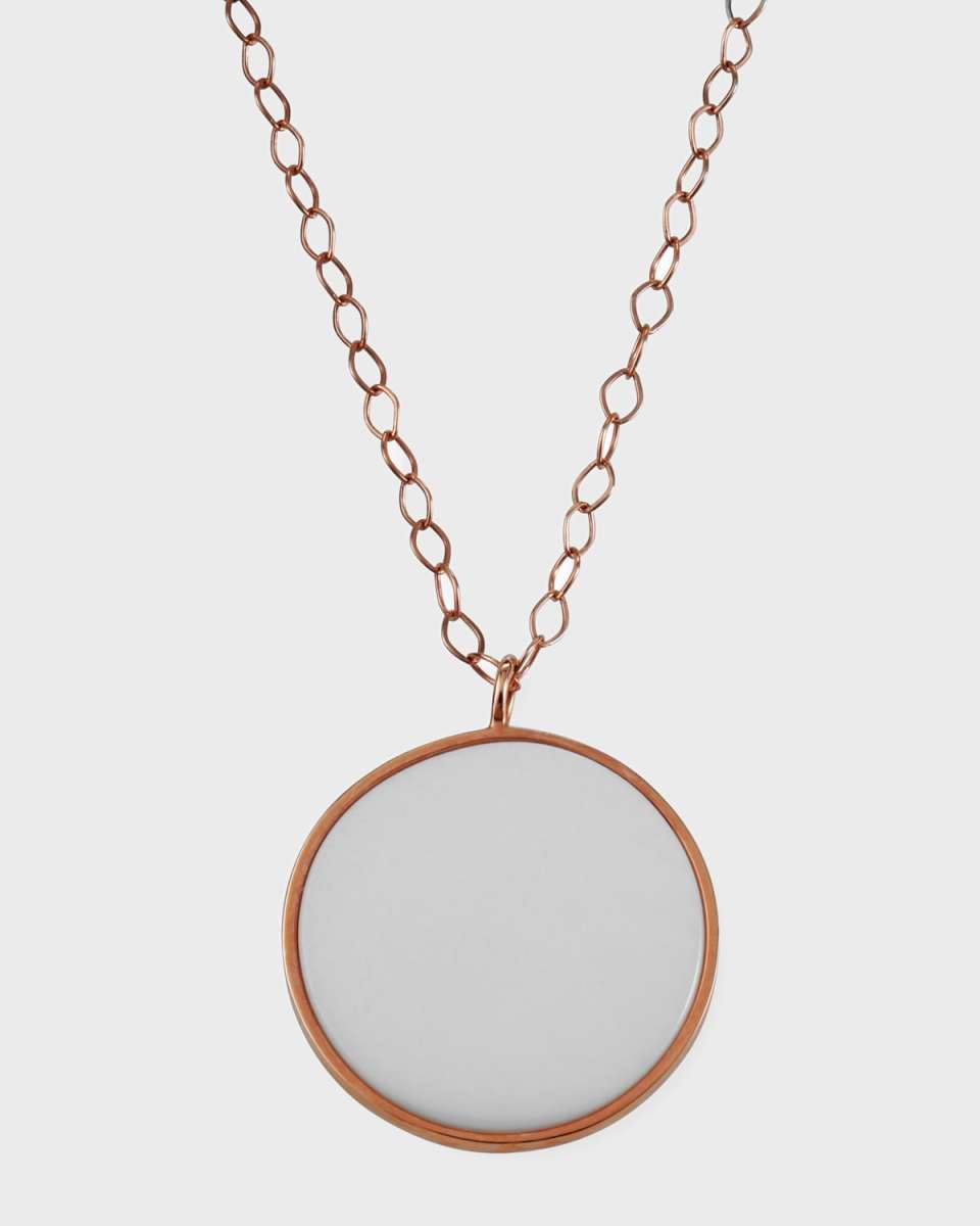 Ever Jumbo White Agate Disc Necklace