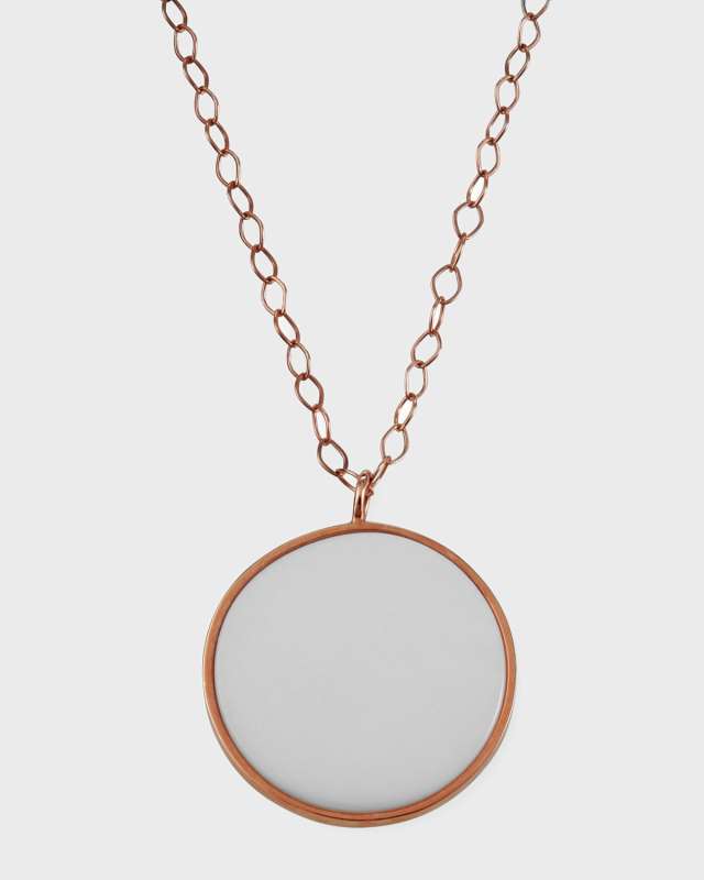 Ever Jumbo White Agate Disc Necklace