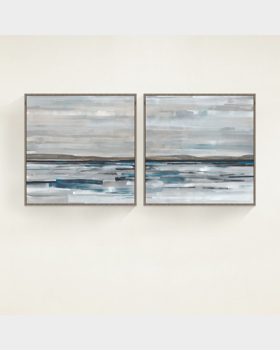 "Blue Dreamscape" Framed Giclee Diptych by David Erickson, 32" Square
