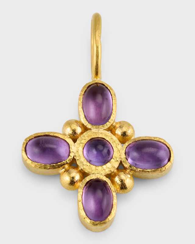 19K Amethyst Clover Pendant